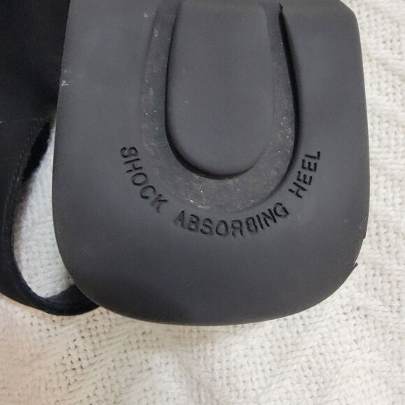 Munro American Black Nubuck Block Heel Wedge Sandals‎ 9.5 WW Double Wide M380886 - Picture 12 of 16